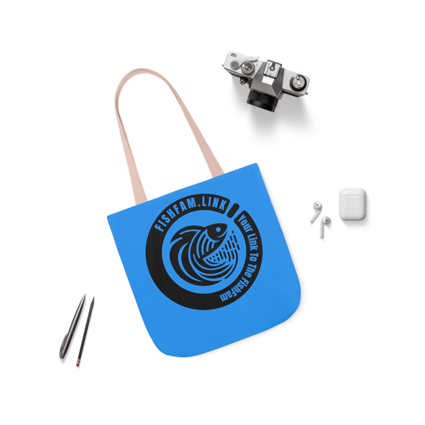 FishFamLink AOP Polyester Canvas Tote Bag