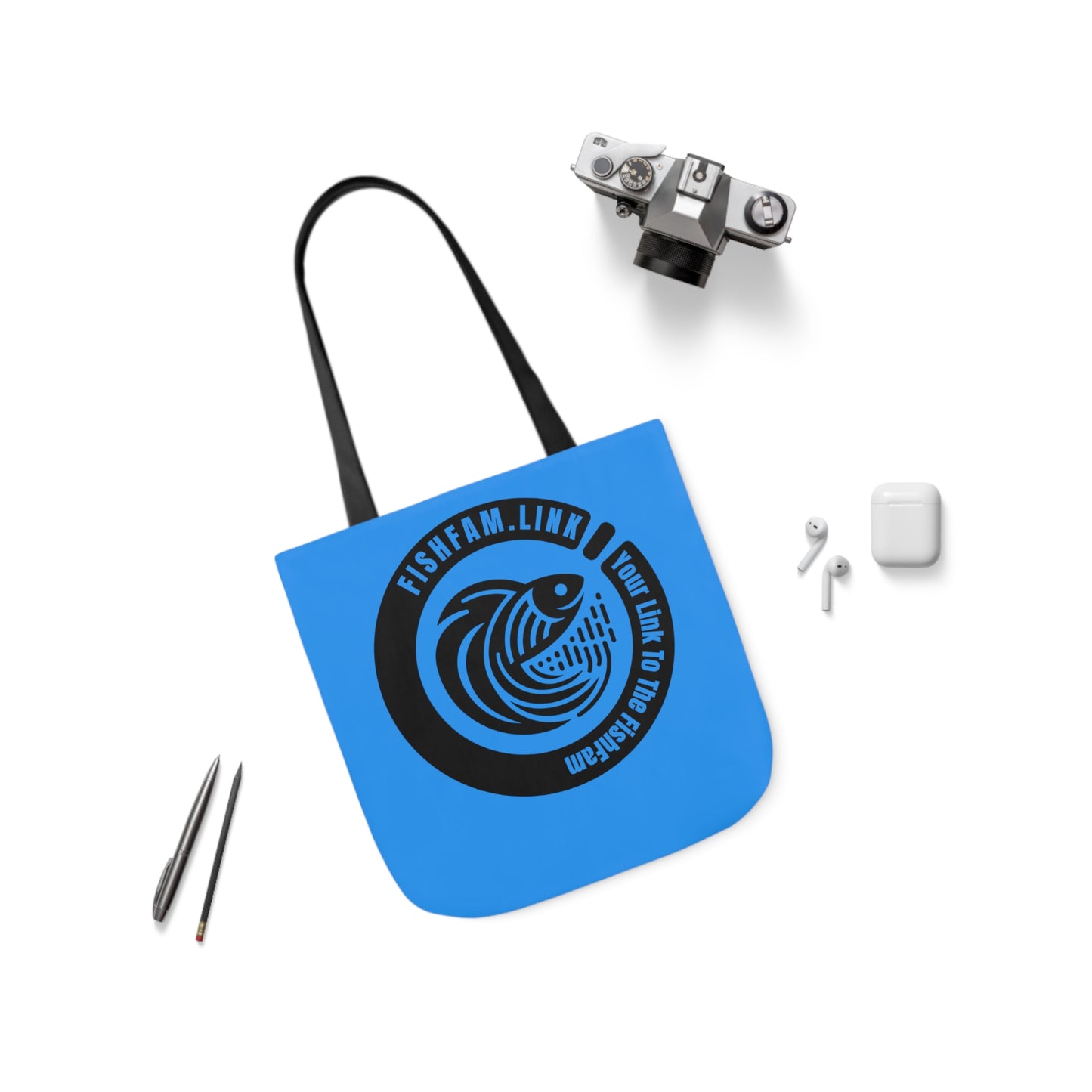 FishFamLink AOP Polyester Canvas Tote Bag