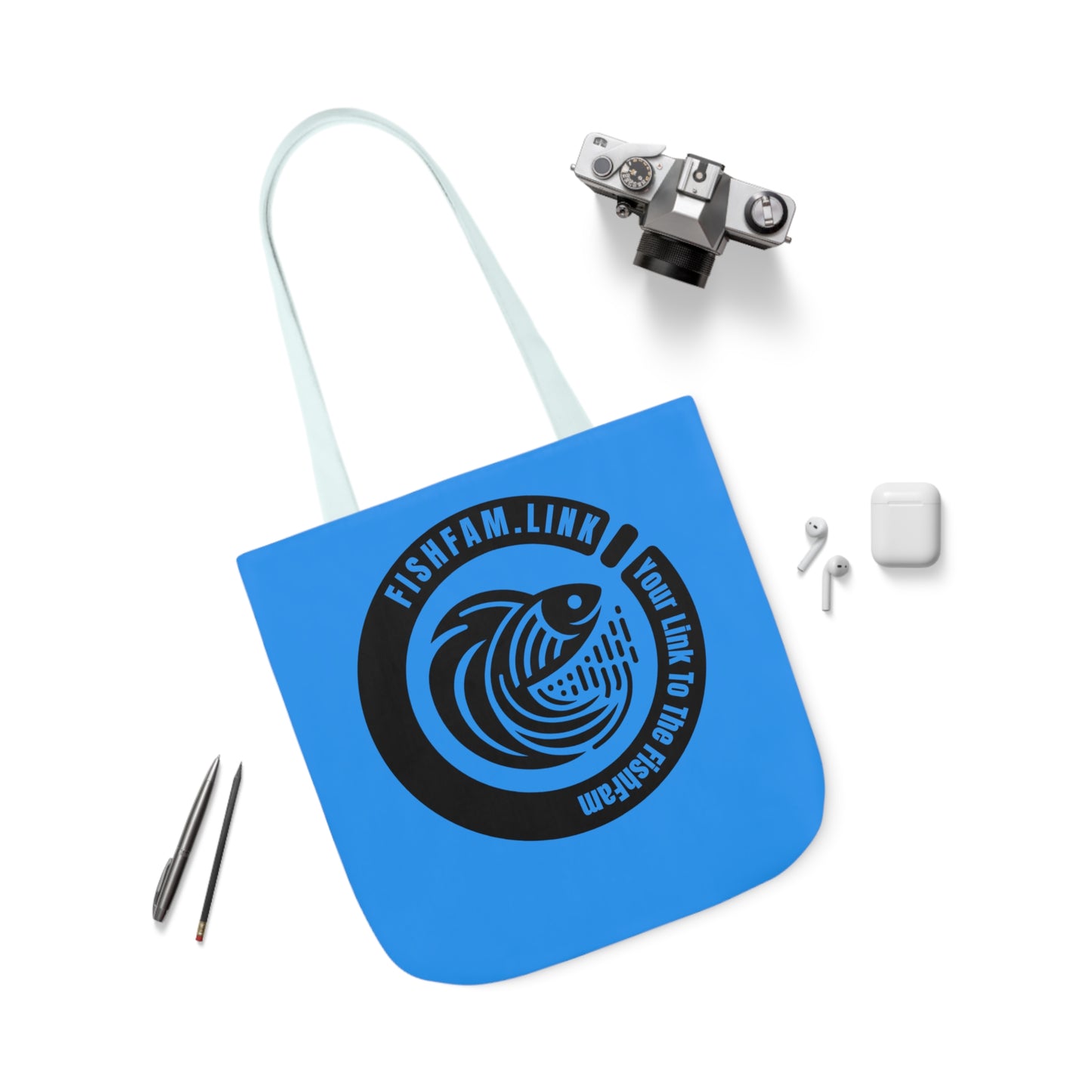 FishFamLink AOP Polyester Canvas Tote Bag