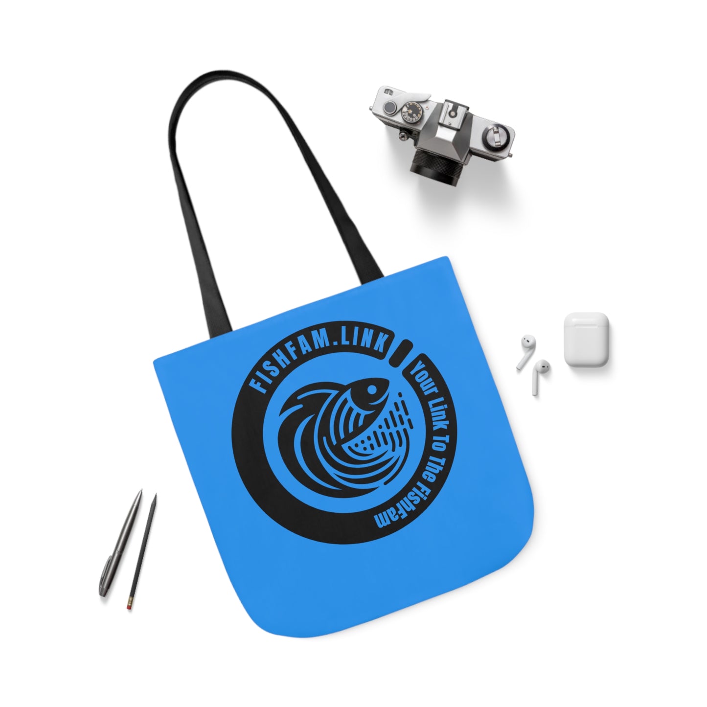 FishFamLink AOP Polyester Canvas Tote Bag
