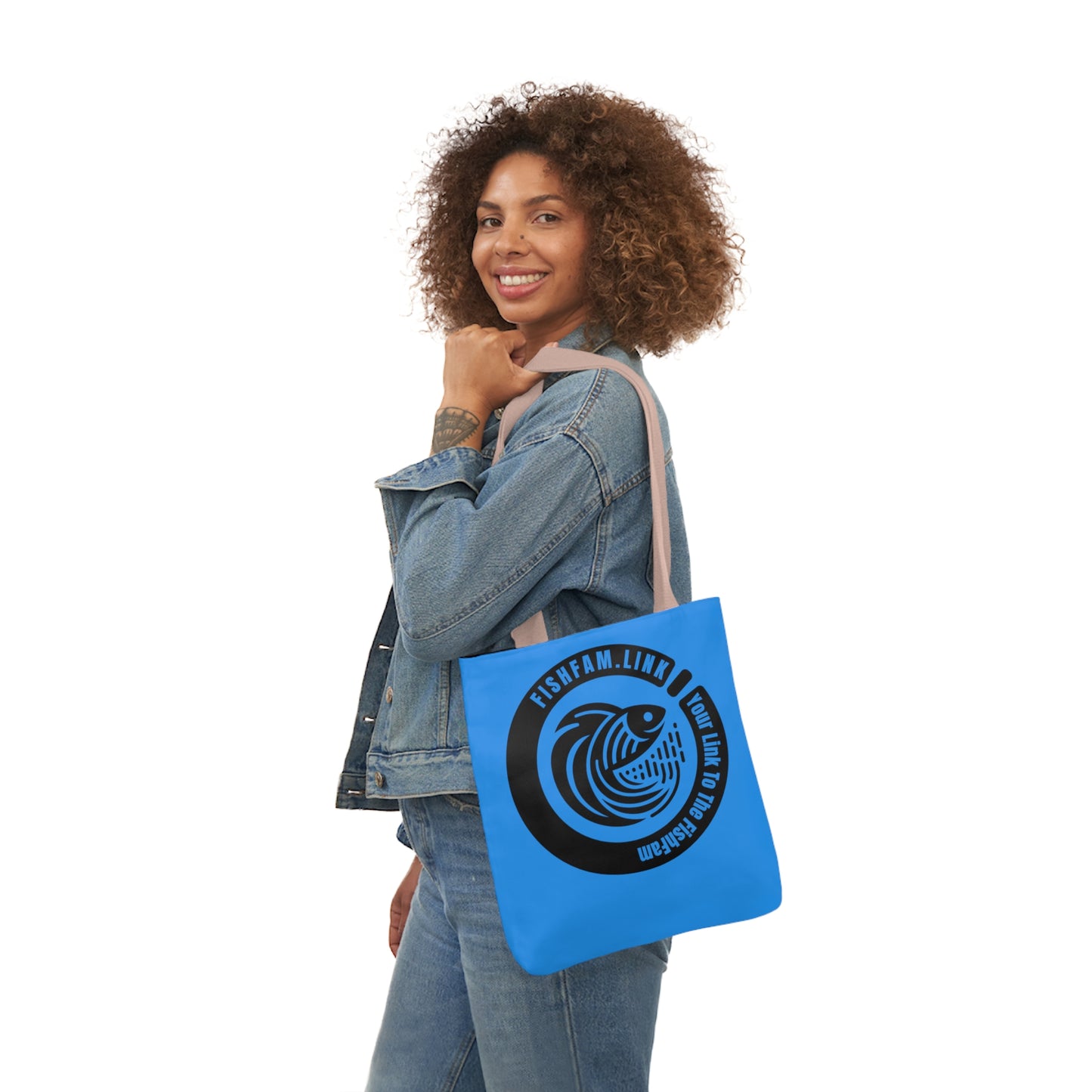 FishFamLink AOP Polyester Canvas Tote Bag