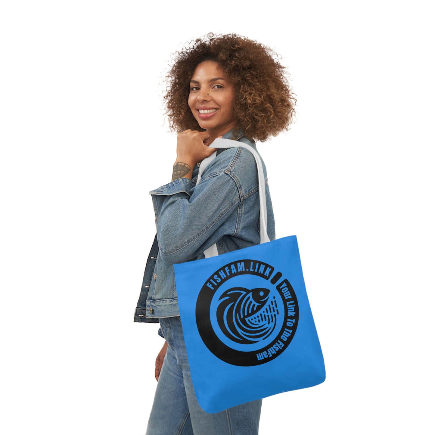 FishFamLink AOP Polyester Canvas Tote Bag