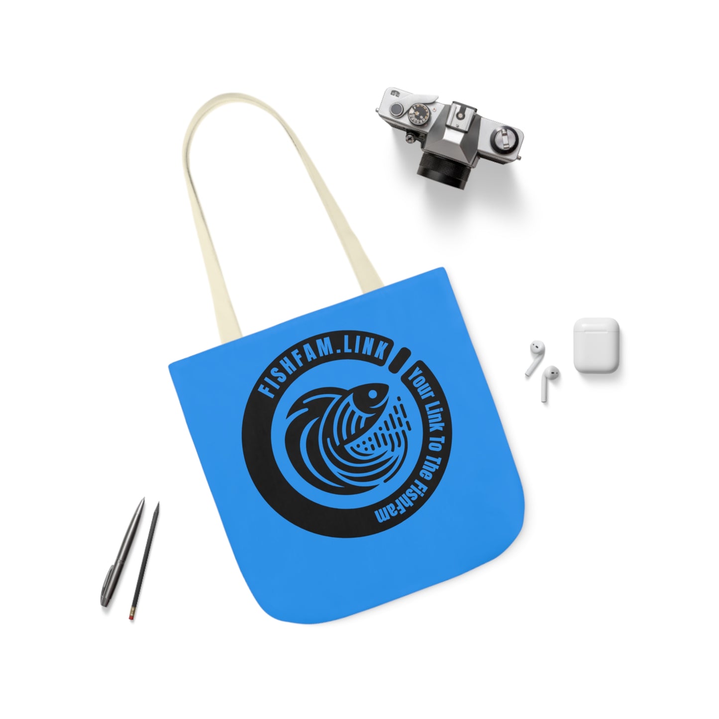 FishFamLink AOP Polyester Canvas Tote Bag