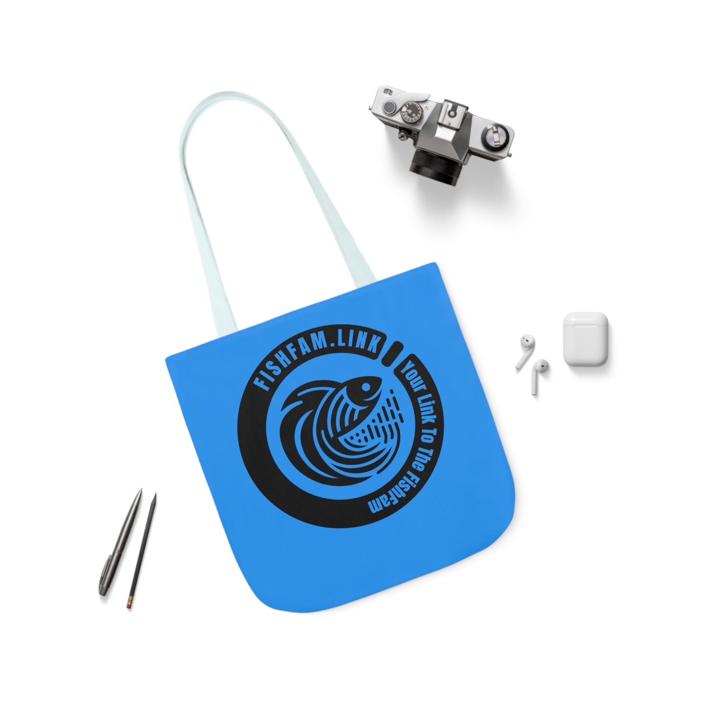 FishFamLink AOP Polyester Canvas Tote Bag