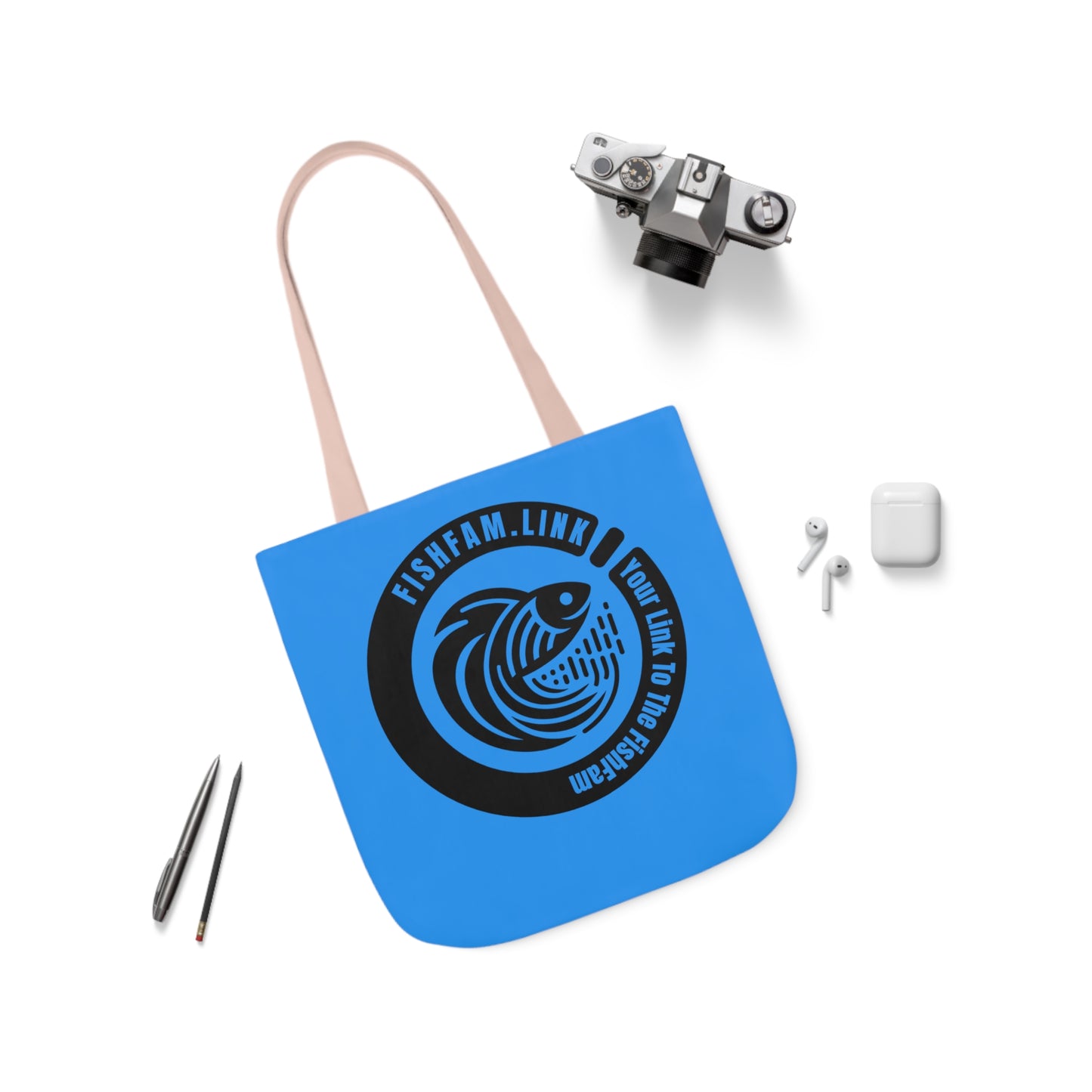 FishFamLink AOP Polyester Canvas Tote Bag