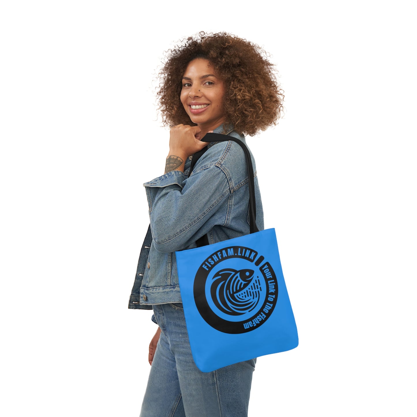 FishFamLink AOP Polyester Canvas Tote Bag