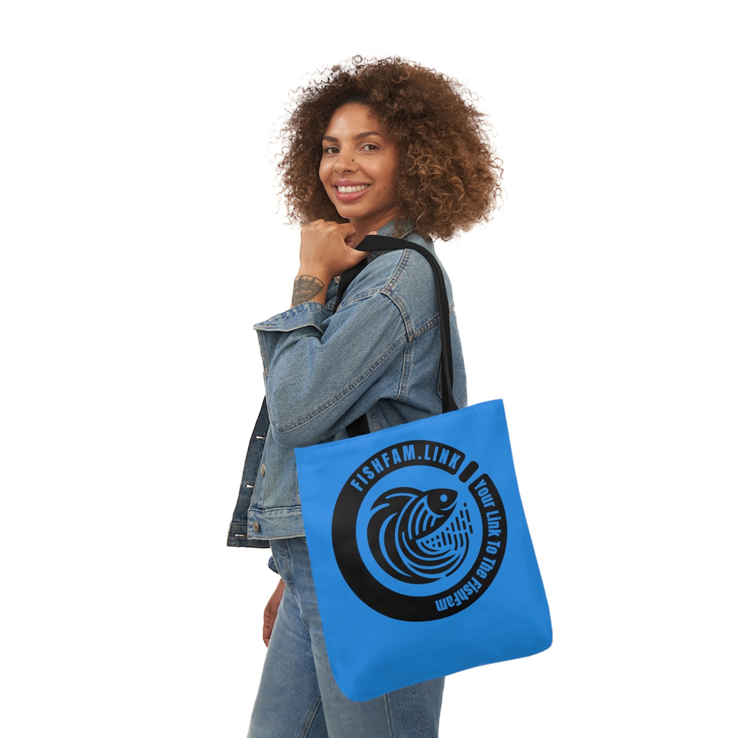 FishFamLink AOP Polyester Canvas Tote Bag