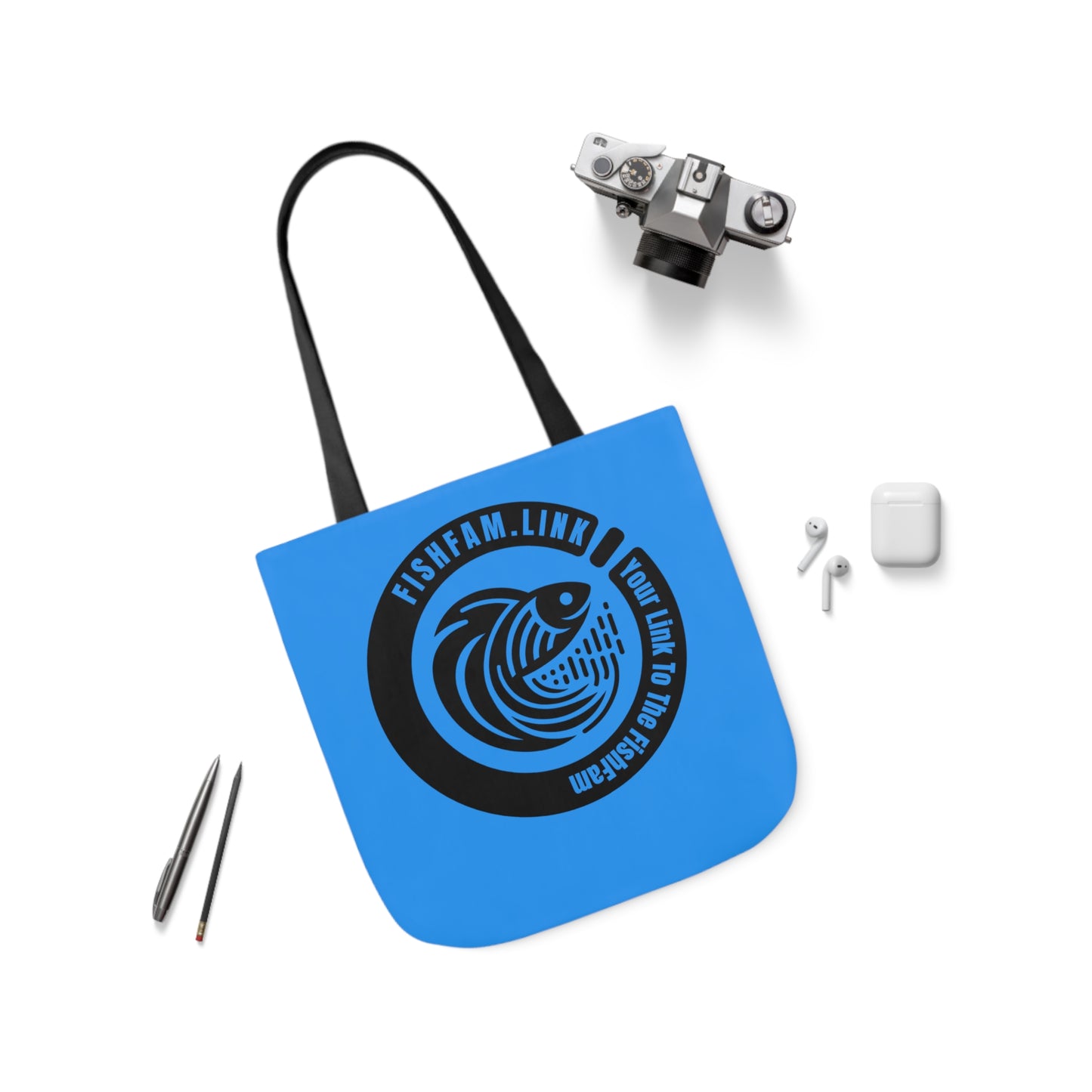 FishFamLink AOP Polyester Canvas Tote Bag
